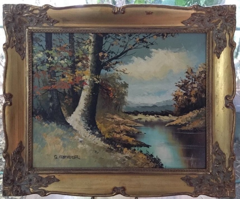 Vintage Oil Painting by Listed Artist S.Gruber c.1966, a20